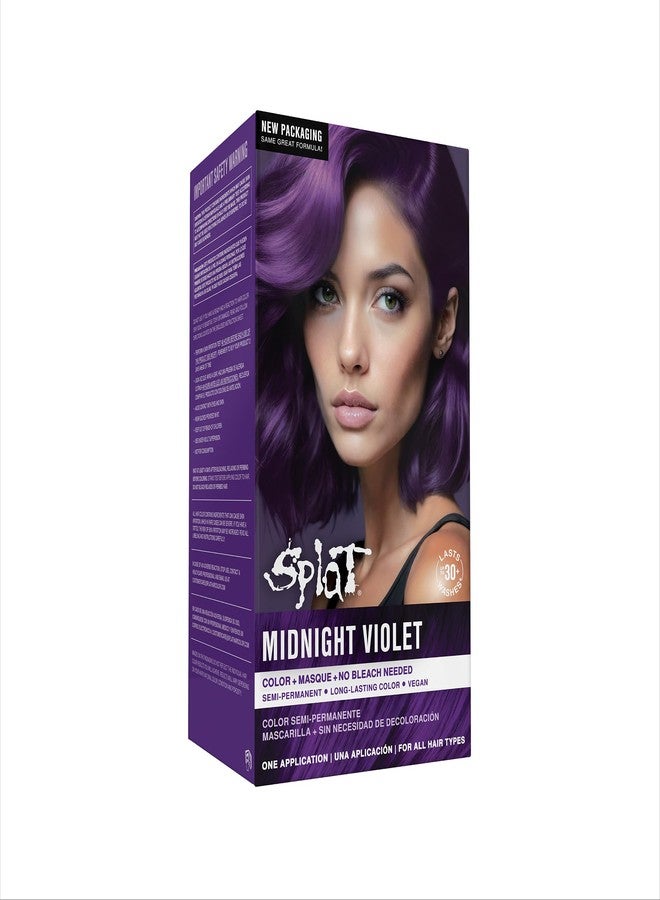 Splat Hair Splat Rebellious Colors 30 Wash No Bleach Needed Hair Color Kit, Midnight Violet, 6 Oz - Image 1